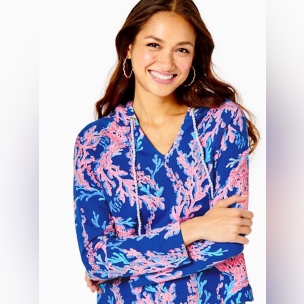 Lilly Pulitzer Borealis Blue Patterned Hoodie